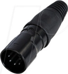 REAN RCX5M-Z0011 - XLR Kabelstecker 5-polig, IP65, schwarz verchromtes Geh&auml;use