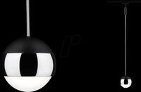 PLM 96808 - URail LED Pendel Capsule II, 400 lm, 6,3 W, 2700 K, schwarz/chro