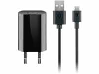 GOOBAY 44982 - USB-Ladegerät, 5 V, 1 A, microUSB, schwarz