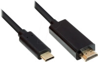 GC M0100 - USB Kabel, C- Stecker > HDMI-Stecker, UHD, 1 m, schwarz