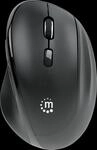 MANHATTAN 190237 - Maus (Mouse), Funk, ergonomisch, USB-A/USB-C, schwarz
