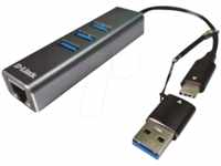 D-LINK DUB-2332 - Netzwerkkarte, USB-A / C, Gigabit Ethernet, 1x RJ45, 3x USB...