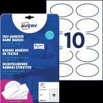 AVZ L4882-20 - Namens-Etiketten, Acetatseide, oval, 85 x 50 mm, 200 St&uuml;ck,...