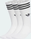 Adidas JV7416, Adidas 3 STRIPES HIGH CREW SOCKS 3 PAIRS white male