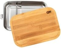 Herbertz CJH Edelstahl Lunch Box L, Bambus-Deckel, Fachteiler