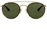 Ray-Ban Round Double Bridge Sonnenbrille RB3647N 001 unpolarisiert