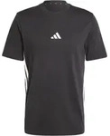 Adidas Herren 3 Streifen Jersey T- Shirt Freizeitshirt schwarz wei&szlig; XL