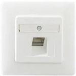 RUTENBECK Datendose Kat6 mit Zentralst&uuml;ck und Abdeckplatte 1 x 8-polig RJ45
