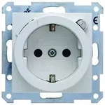 Berker S.1/B.3/B.7 Schuko Steckdose mit FI-Schutzschalter, polarwei&szlig; gl&auml;nzend -