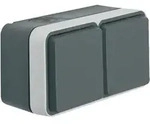 BERKER Steckdose SCHUKO 2-fach waagerecht mit Klappdeckel AP - 47843515