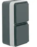 BERKER Steckdose SCHUKO 2-fach senkrecht mit Klappdeckel AP - 47703525