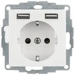 Berker S.1/B.3/B.7 Schuko Steckdose, 2fach USB Typ A-A, 2,4A, erh. Ber&uuml;hrungsschutz,