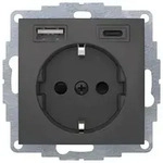 Berker S.1/B.3/B.7 Schuko Steckdose, 2fach USB Typ A-C, 3A, erh. Ber&uuml;hrungsschutz,