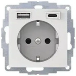 Berker S.1/B.3/B.7 Schuko Steckdose, 2fach USB Typ A-C, 3A, erh. Ber&uuml;hrungsschutz,