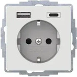 Berker Q.1/Q.3/Q.7 Schuko Steckdose, 2fach USB Ladeport, Buchsen Typ A-C, 3A, erh.