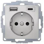 Berker S.1/B.3/B.7 Schuko Steckdose, 2fach USB Typ A-C, 3A, erh. Ber&uuml;hrungsschutz,