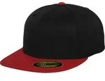 FLEXFIT Unisex 6-Panel Premium 210 Fitted Kappe Flache Cap 6210/6210T black/red L/XL