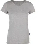 HRM Damen T-Shirt 'Luxus V-Ausschnitt' 202 grey melange XS