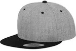 FLEXFIT Unisex 6-Panel Snapback Kappe Flache Cap 6089MT heather grey/black one size