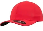 FLEXFIT Unisex 6-Panel Kappe 'Delta' Klassische Cap 180 red L/XL