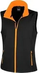 Result Core Damen 2-Lagen Softshell Gilet 'Printable' Bodywarmer R232F black/orange