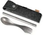 Besteck Light My Fire Spork ́n Straw Kit Titanium silber