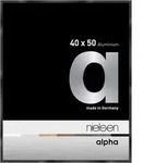Nielsen Bilderrahmen Alpha Aluminium Normalglas / Floatglas / Schwarz Eloxal Gla...