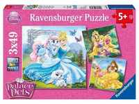 Disney Palace Pets: Belle Cinderella Und Rapunzel. Puzzle 3 X 49 Teile