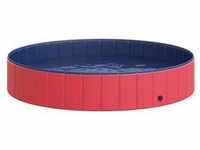 Hunde Swimmingpool Mit Wasserablassventil (Farbe: Rot, Blau, Größe: 160 X 30 Cm
