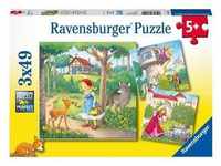 Ravensburger Kinderpuzzle - 08051 Rapunzel, Rotkäppchen & Der Froschkönig - Puzzle