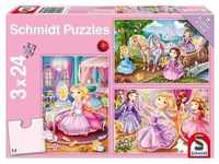 Schmidt Puzzle 3X24 - Märchenhafte Prinzessin (Kinderpuzzle)