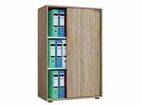 Vcm Holz Büroschrank Aktenregal Lona 3 Fächer Schiebetüren (Farbe: Sonoma-Eiche