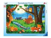 Ravensburger Kinderpuzzle - 05146 Wenn Kleine Tiere Schlafen Gehen - Rahmenpuzzle