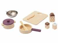 Spiel-Küchenutensilien Bistro Set 10-Teilig Aus Holz