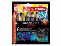 Buntstift Stabilo® Woody 3In1 Arty 6Er-Set Mit Spitzer