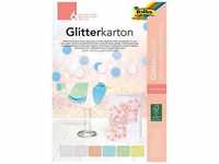 Glitterkarton-Block Pastell 6-Teilig In Bunt