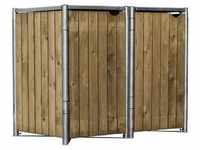 Mülltonnenbox Holz Natur (Größe: 80X139x115cm)
