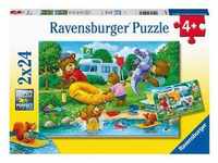 Ravensburger Kinderpuzzle - Familie Bär Geht Campen - 2X24 Teile Puzzle Für Kinder