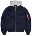 MA-1 Zip Hood Back Embroidery Bomber Jacket