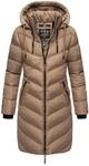 Marikoo Damen Winter Steppjacke &ndash; Armasa, lang mit Kapuze & Teddyfell