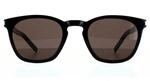 Saint Laurent Quadratische Unisex-Sonnenbrille Schwarz Grau