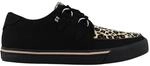 TUK Pointed Creeper Sneaker Schwarze Leopardenmuster Canvas Plateau-Schuhe - A9180
