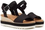TOMS Diana Canvas Wedge Frauen Schwarz Sandalen