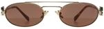 Miu Miu Oval Damen Blassgold Braun Silber MU 54ZS