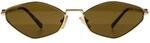 Miu Miu Oval Womens Gold Dunkelbraun MU 56ZS