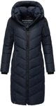 Navahoo Damen Winterjacke Sahnekatzii, lang und extra warm - Blau