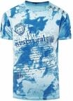 T-Shirt Verwaschen mit Logo Print und Knopfleiste