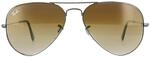 Ray-Ban Lunettes De Soleil Aviator 3025 004/51 Gunmetal Brun 55