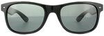 Polaroid Rectangle Unisex gl&auml;nzend schwarz grau polarisierte Sonnenbrille