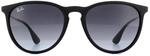 Ray-Ban Runde Damen Sonnenbrille gummiert Schwarz Grau Gradient